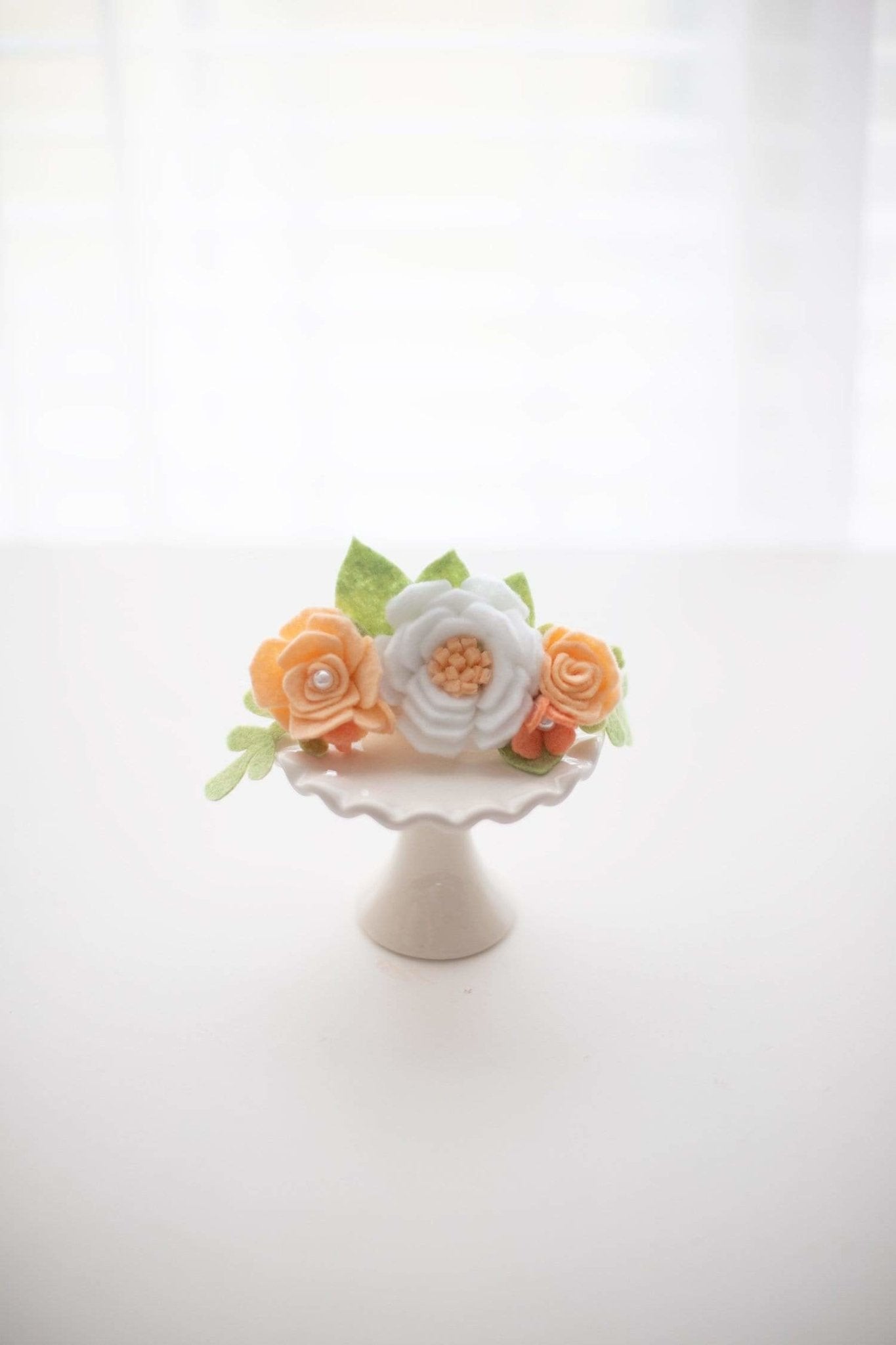 Apricot Bloom Felt Flower Headband - Kinder Kouture