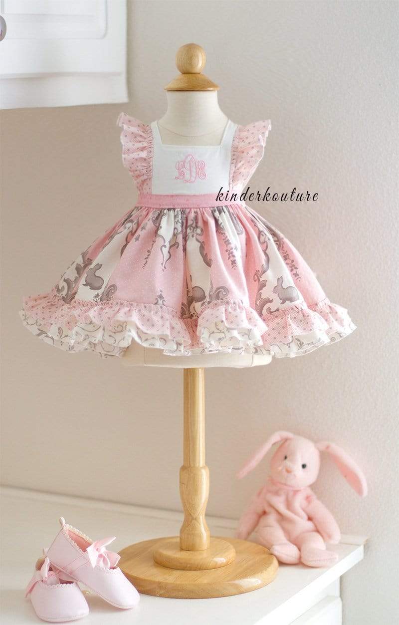 April Pink Easter Flutter Dress - Kinder Kouture