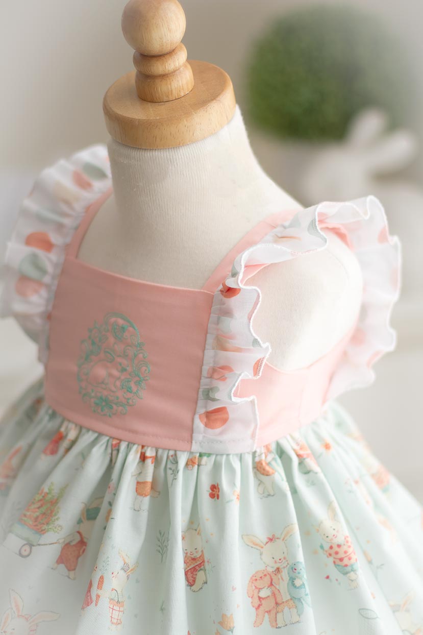 Bunnyhill Baby Girl Easter Dress (Mint) - Kinder Kouture