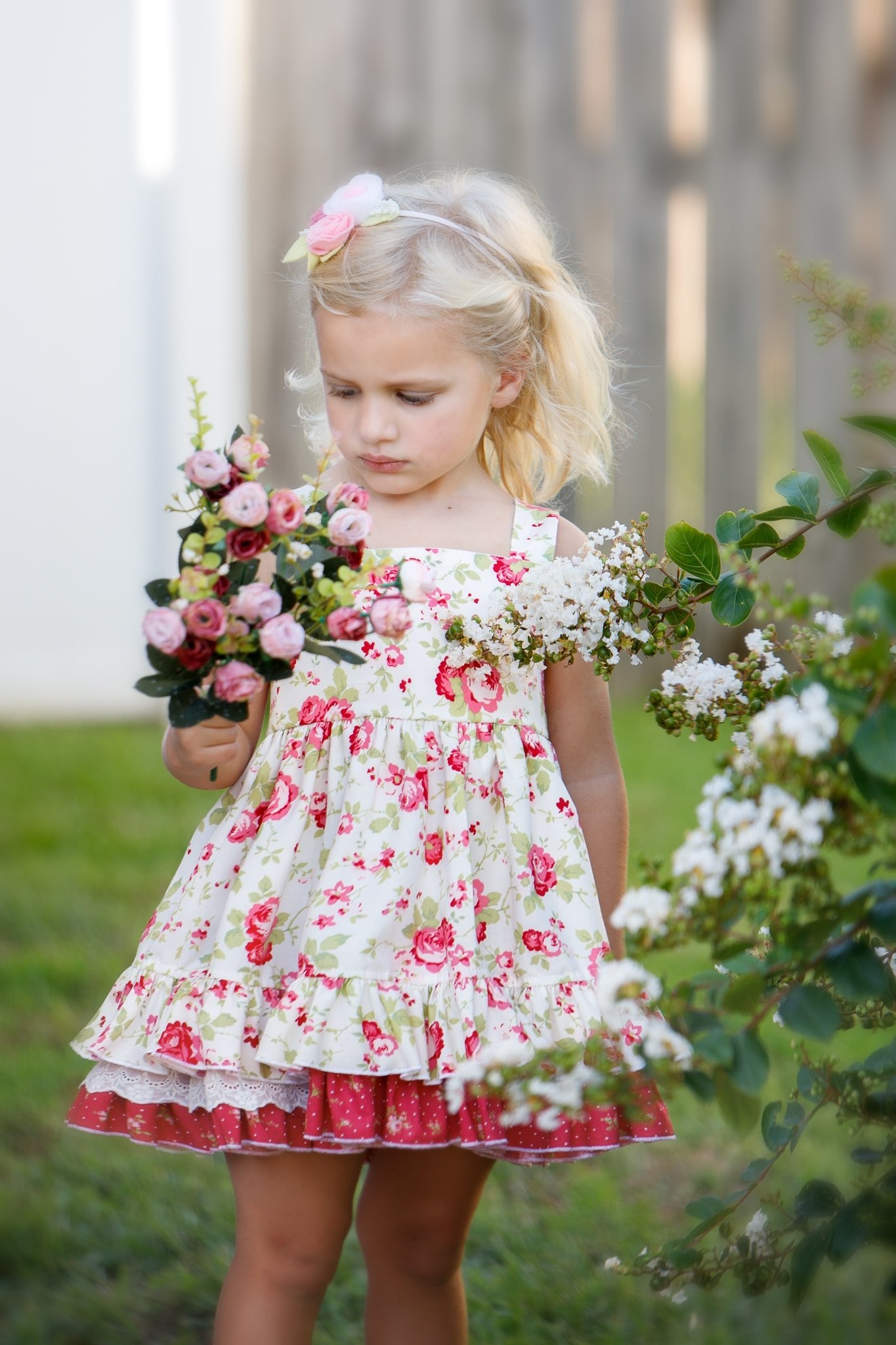 Country Cottage Rose Baby Dress - Kinder Kouture