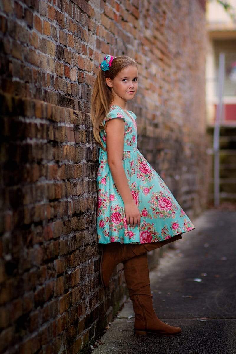 Minty Rose Dress - Kinder Kouture