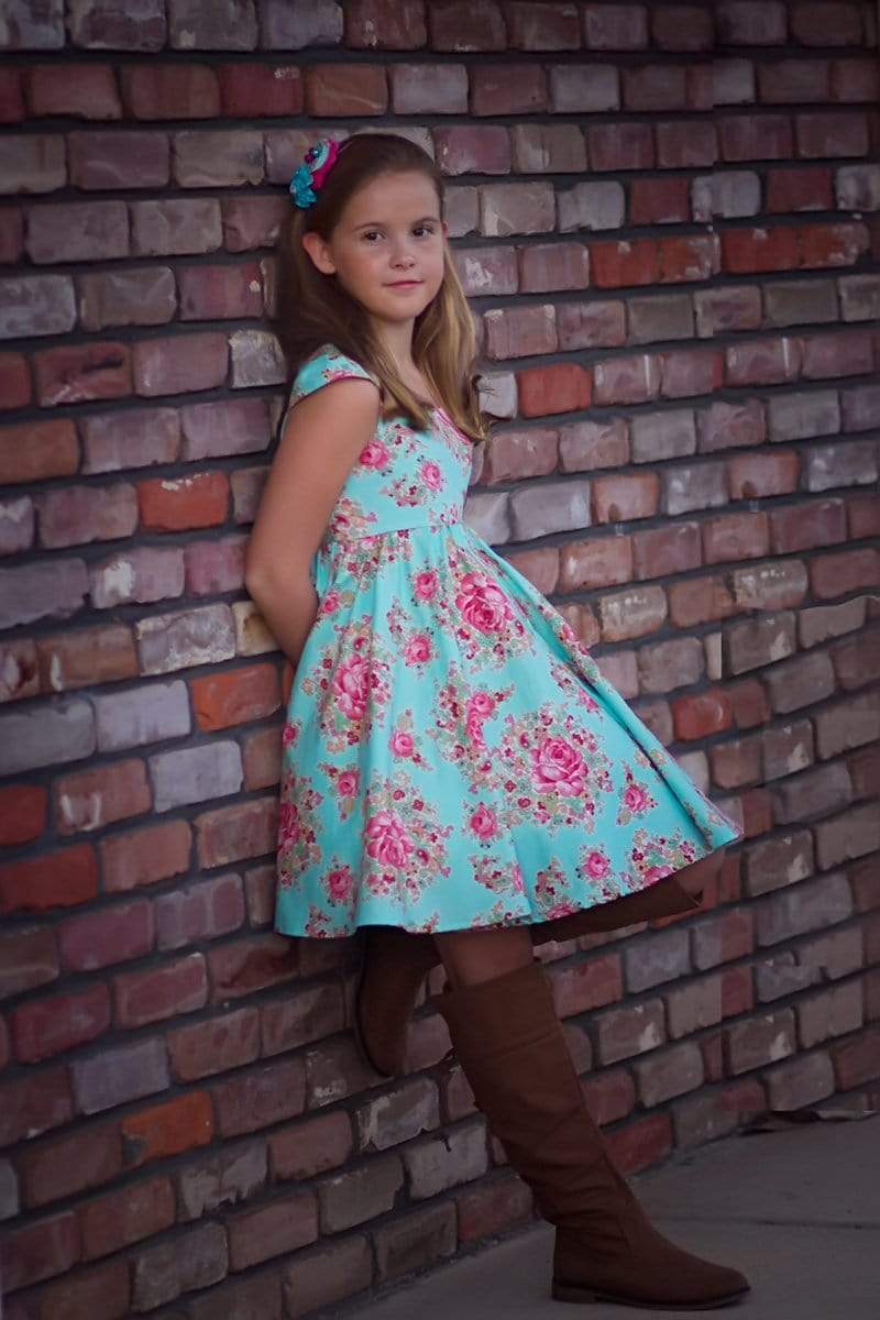 Minty Rose Dress - Kinder Kouture