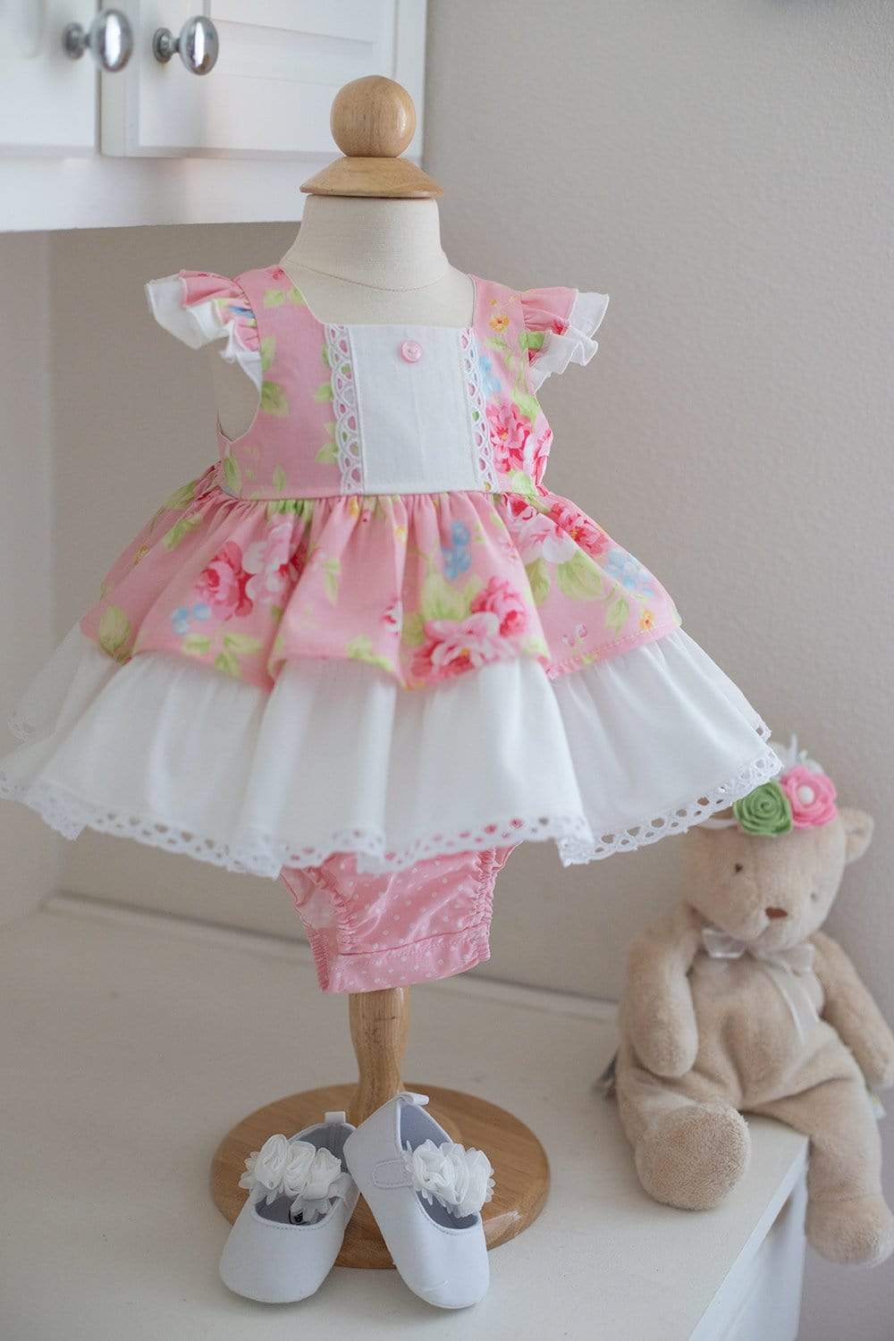 Pink Floral Baby Dress - Kinder Kouture