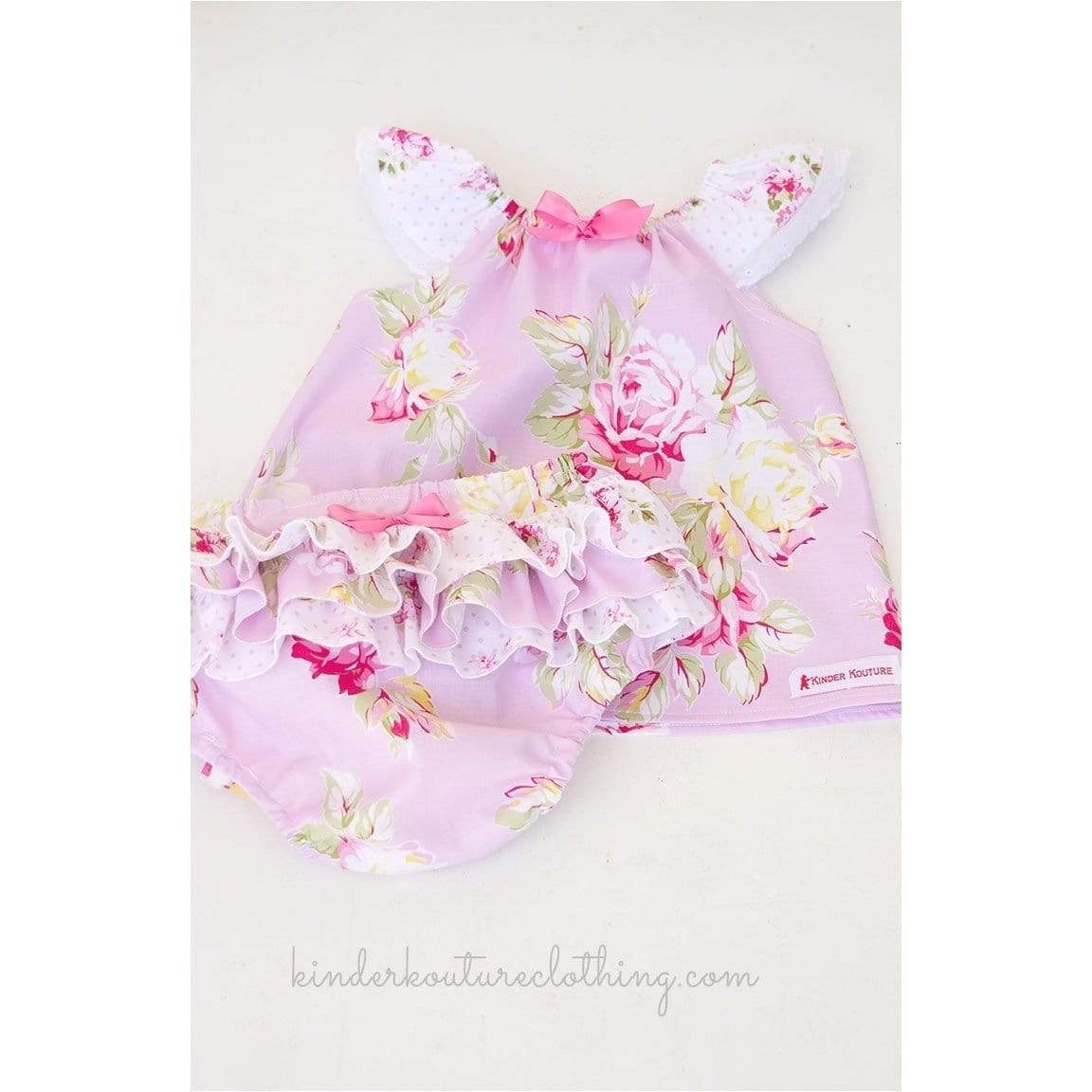 Pink Lily Shirt and Bum Ruffle Diaper Cover - Kinder Kouture