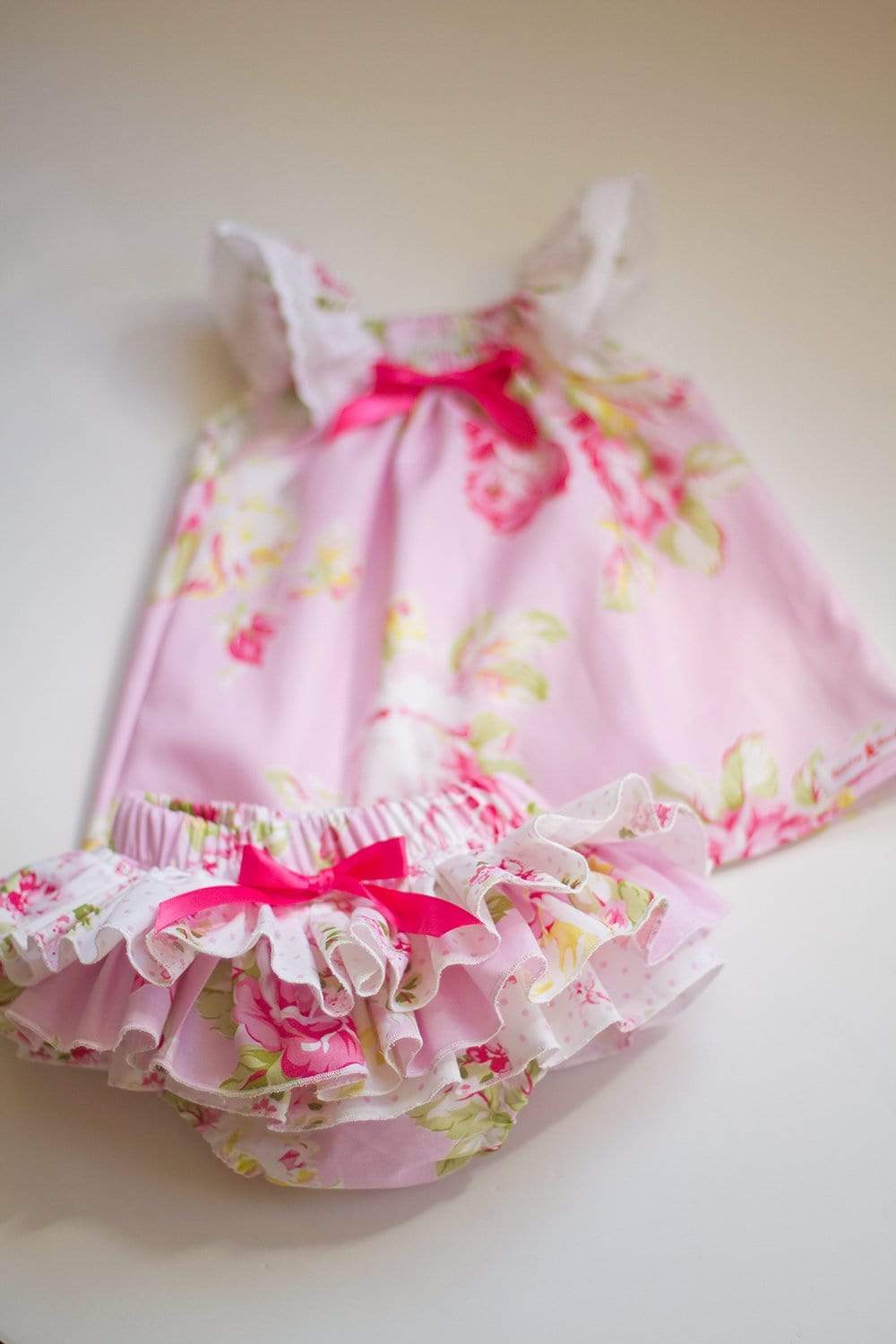 Pink Lily Shirt and Bum Ruffle Diaper Cover - Kinder Kouture