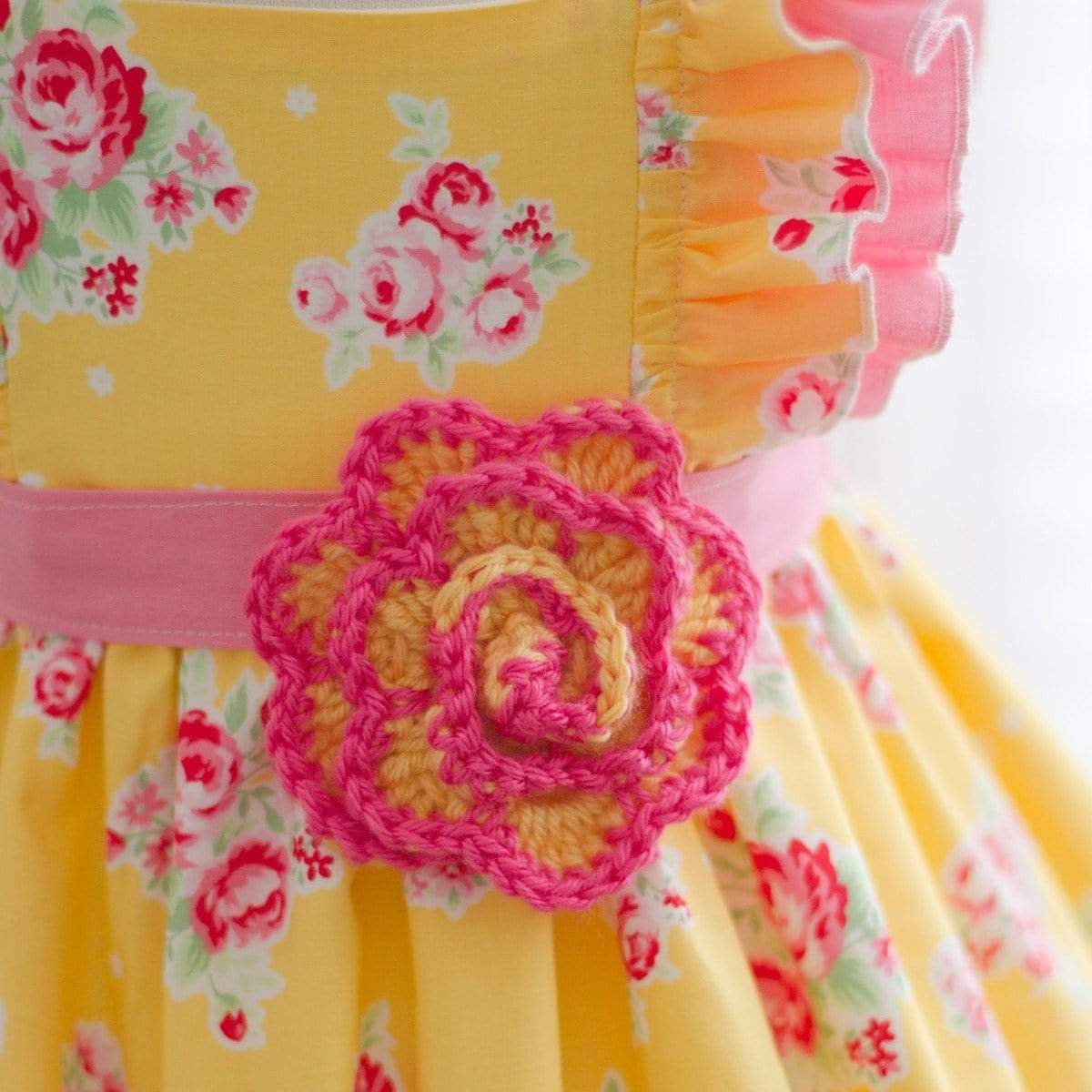 RTS Yellow Rose Dress 3T - Kinder Kouture