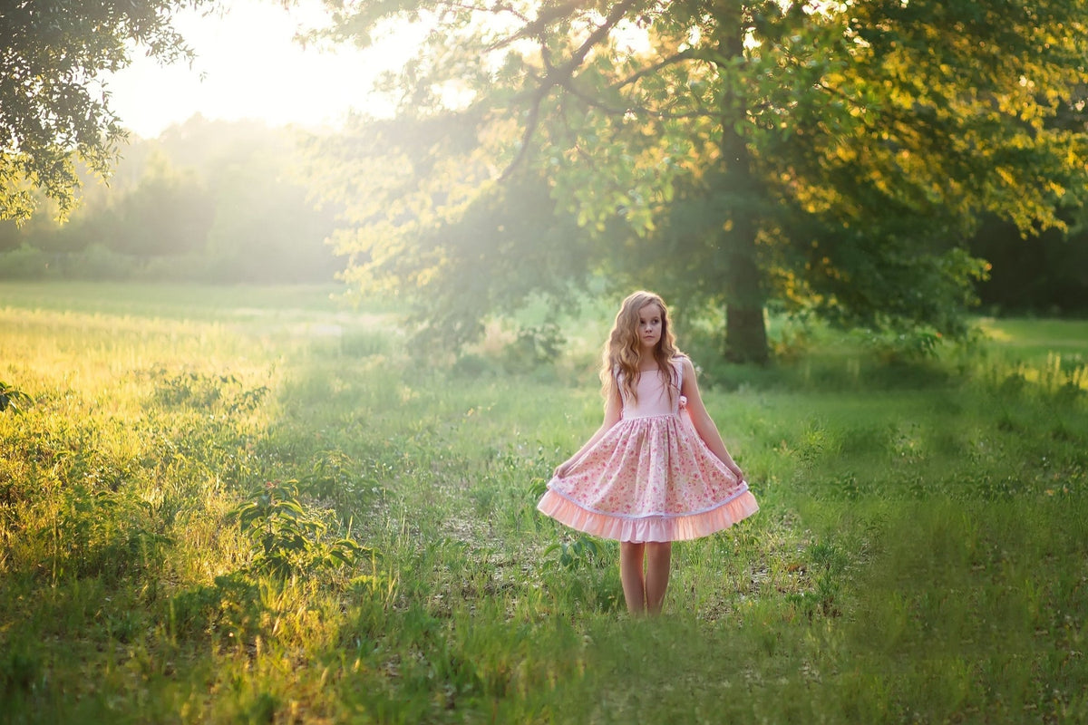 Summer blooms Girls Pink Isabella dress - Kinder Kouture